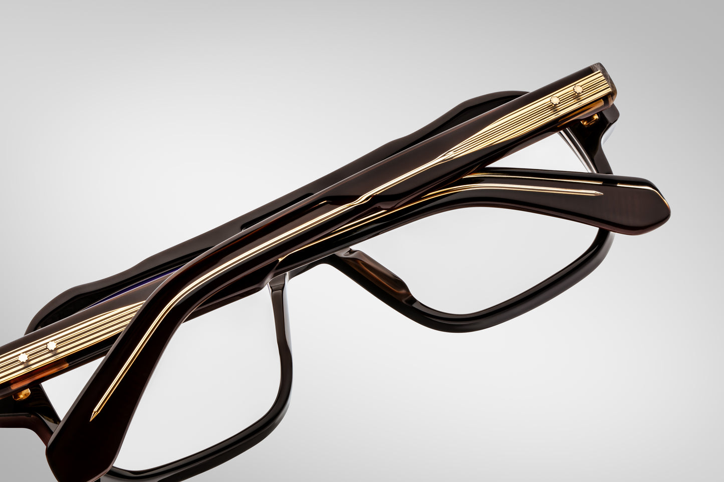 Jacques Marie Mage Evans Eyeglasses in Walnut (Brown).