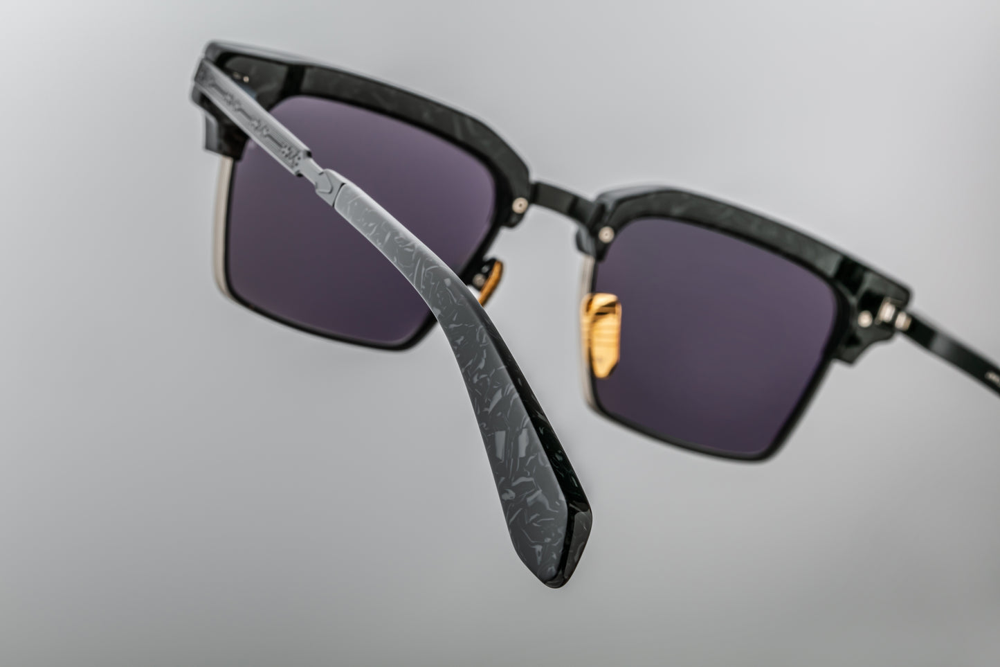 Jacques Marie Mage Alin sunglasses in slate with black engraved titanium temples.