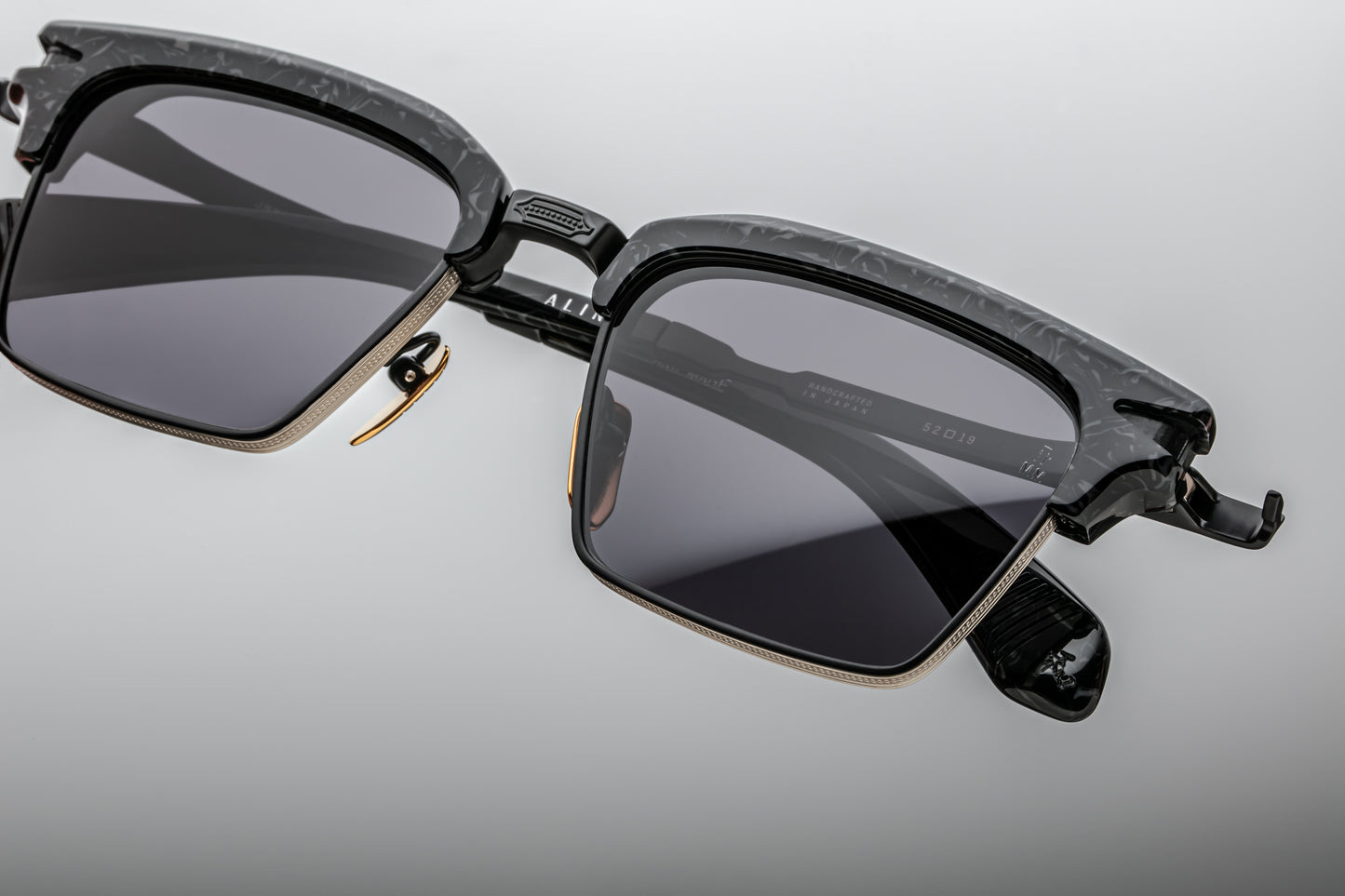 Jacques Marie Mage Alin sunglasses in slate with black engraved titanium temples.