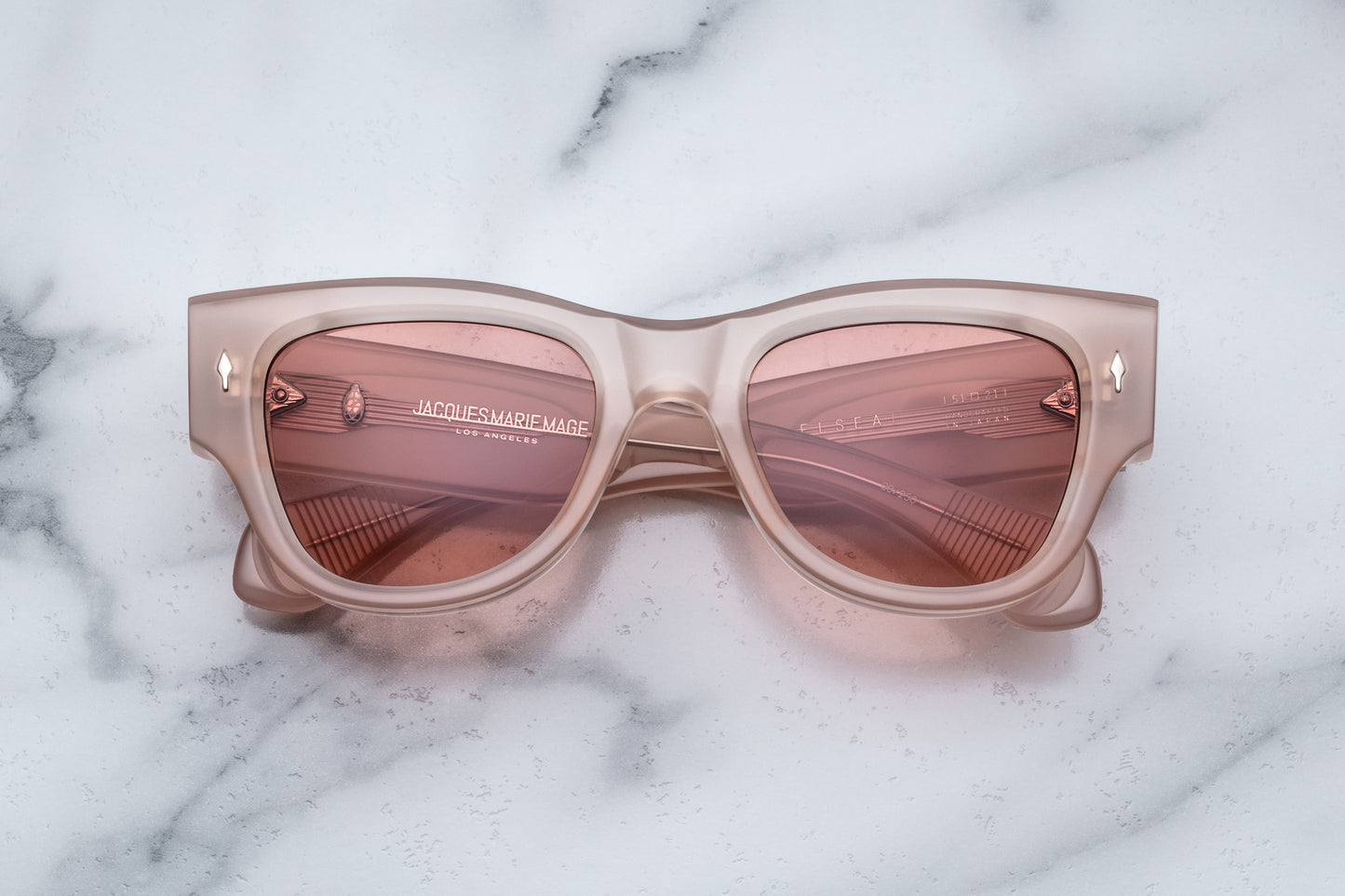Jacques Marie Mage Chelsea sunglasses in Pink Quartz.