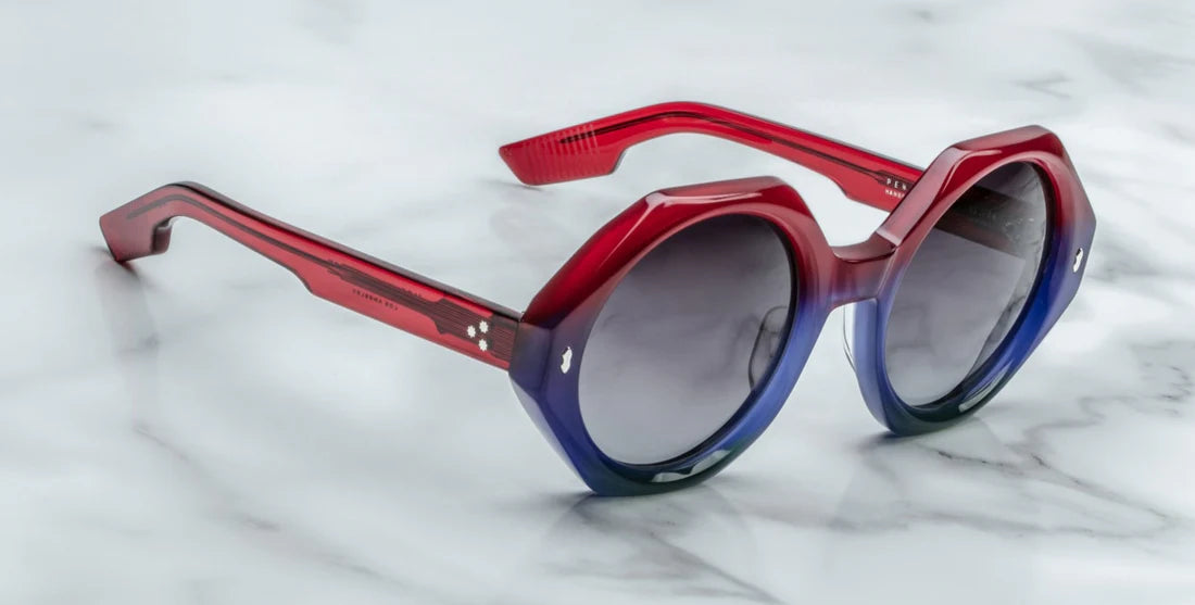 Jacques Marie Mage Pennylane sunglasses in Vesper (blue and red).