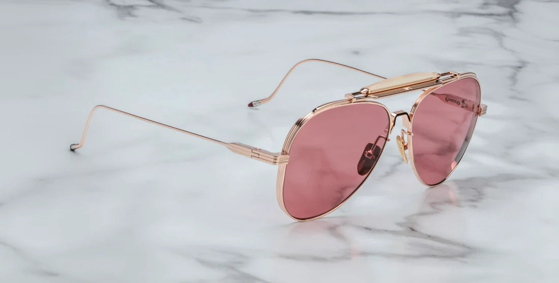 Jacques Marie Mage Peyote sunglasses in Rose Gold.