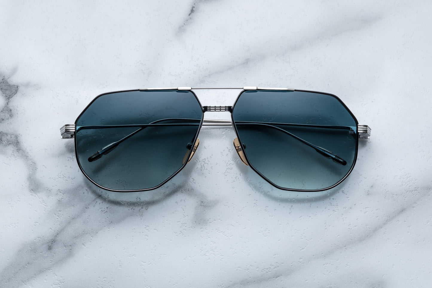 Jacques Marie Mage Reynold sunglasses in Pacific (Silver and Black).