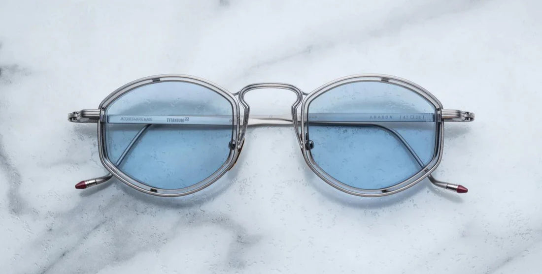 Jacques Marie Mage Aragon titanium sunglasses in Fog.