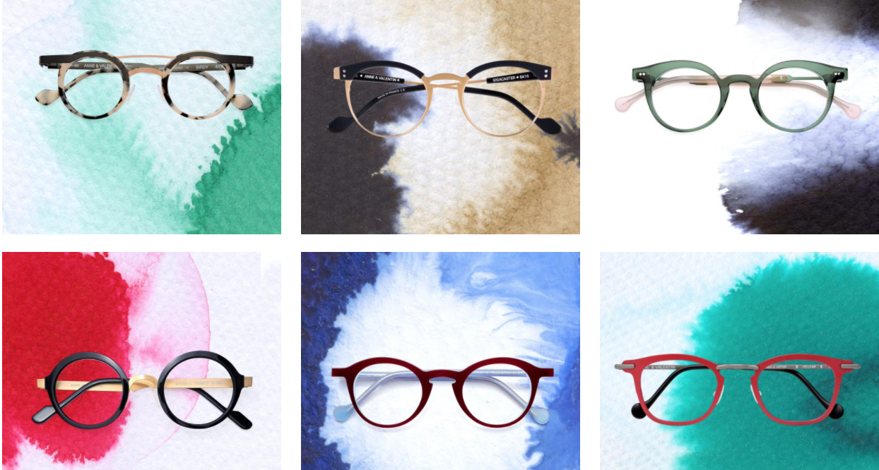 Various glasses styles on different backgrounds